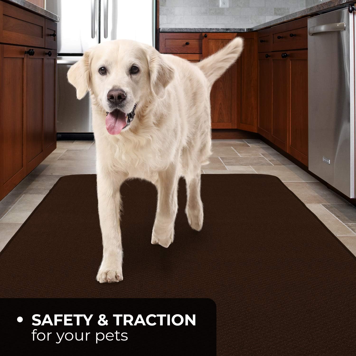 Skid-Resistant Carpet Runner in Chocolate Brown 10x27