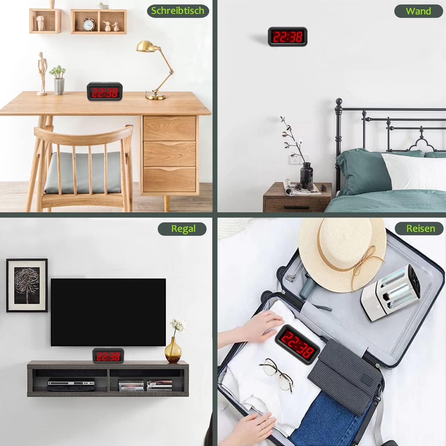 Energy Saving Digital Alarm Clock with LED Display