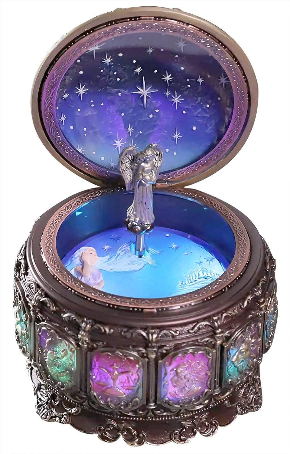 Vintage Music Box with Constellation Design