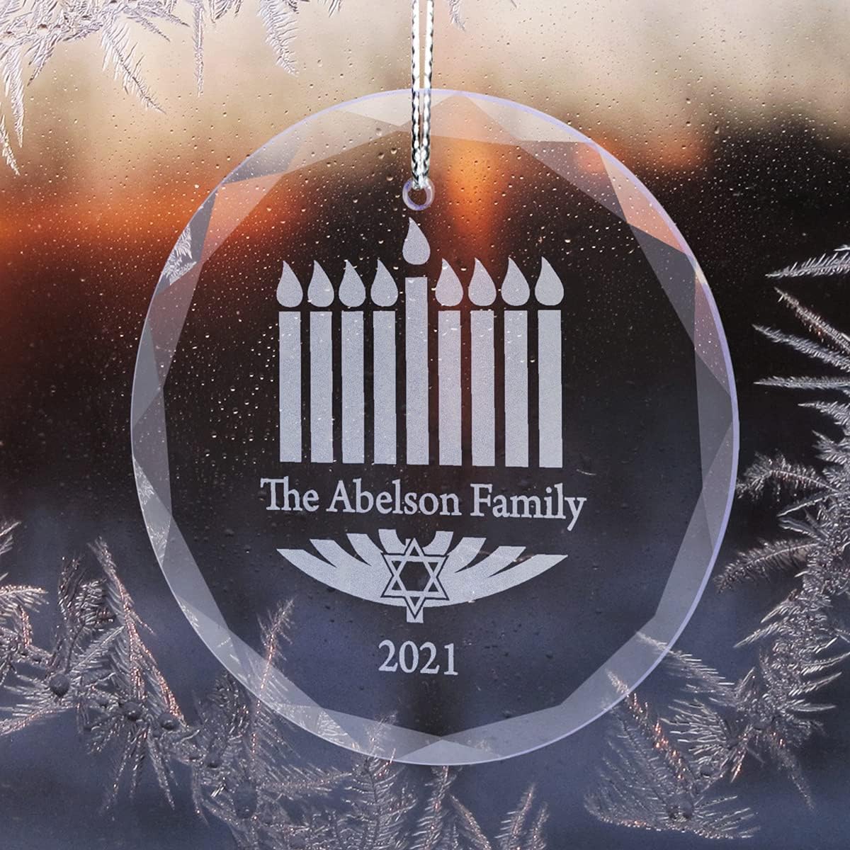PlaqueMaker Hanukkah Ornament with Personalized Family Name and Year