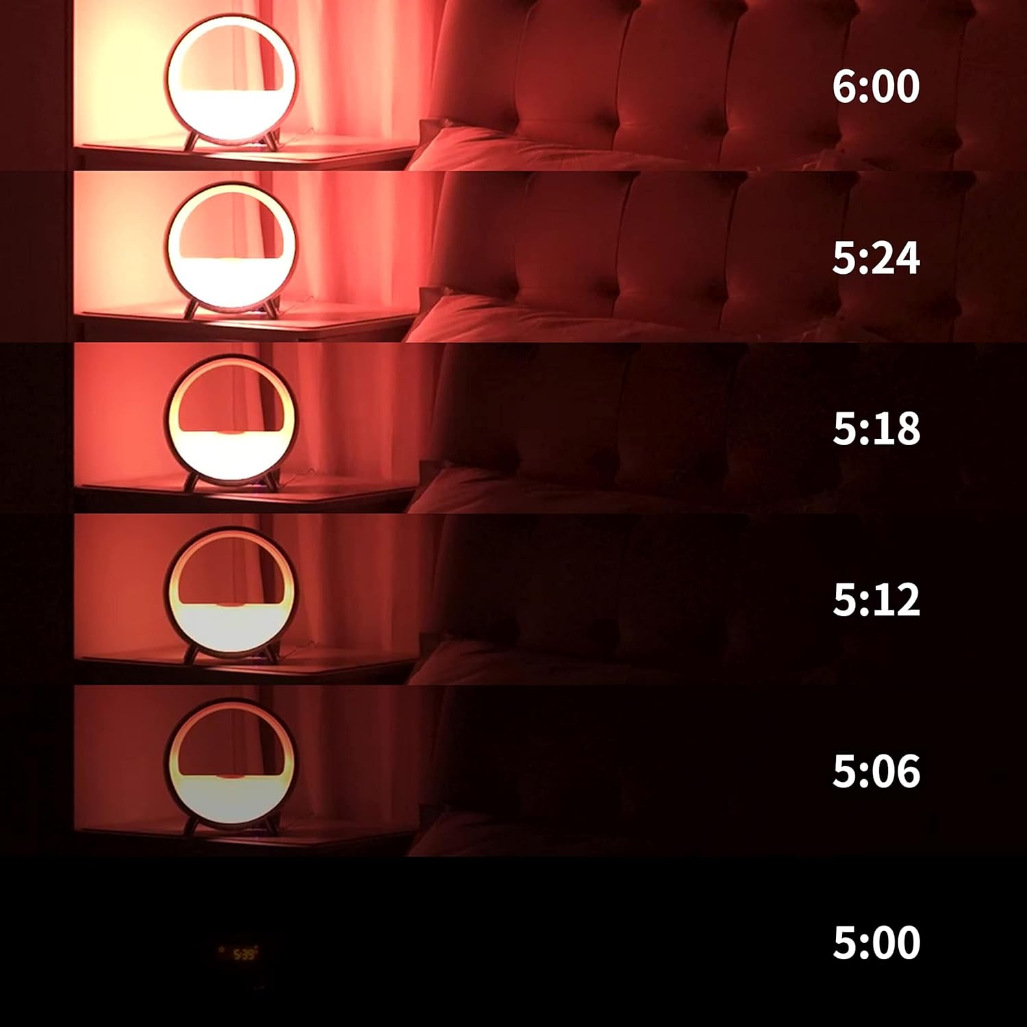 Dekala Arches Alarm Clock with Wireless Charging and White Noise