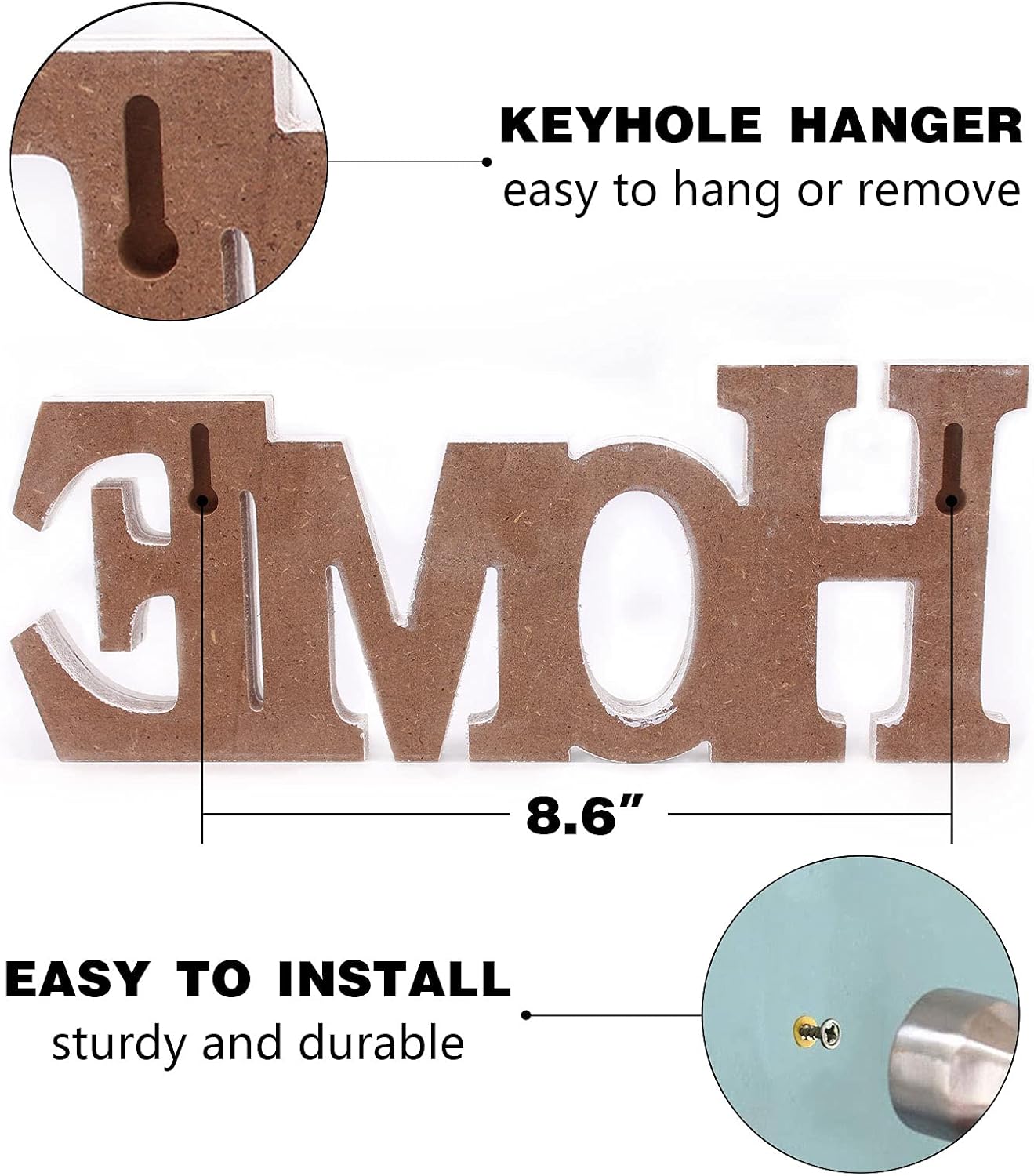 Wooden Home Sign with Classic Multi-Color Letters