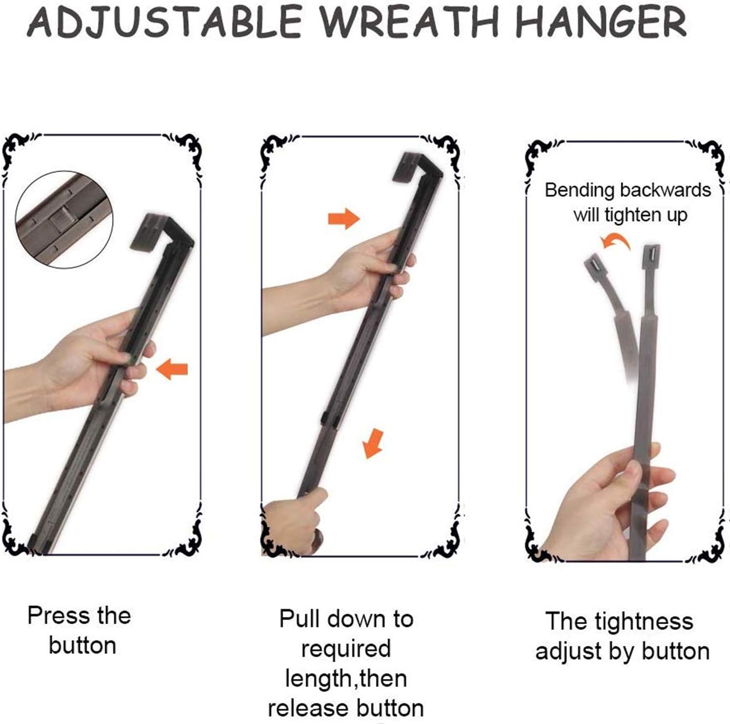 Myfolrena Wreath Hanger Adjustable Door Mount
