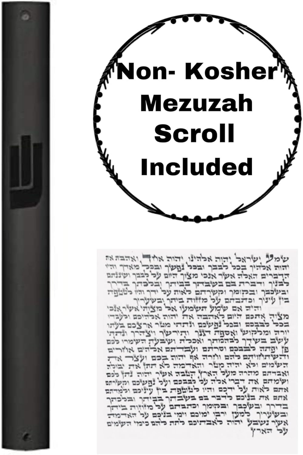 AS Mezuzot Modern Design Mezuzah Case Black 7 Inches