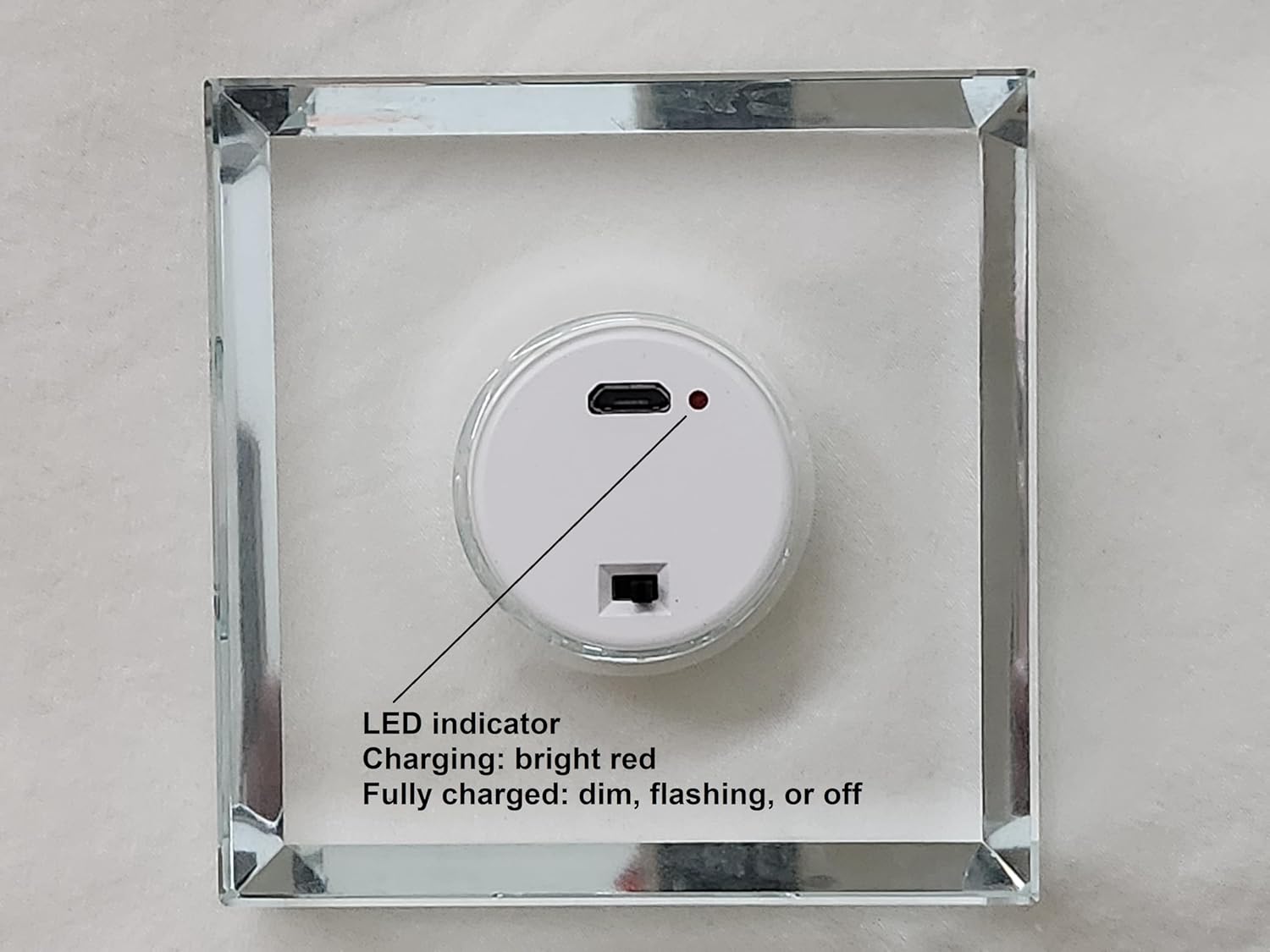 Rechargeable LED Crystal Base for Art Display