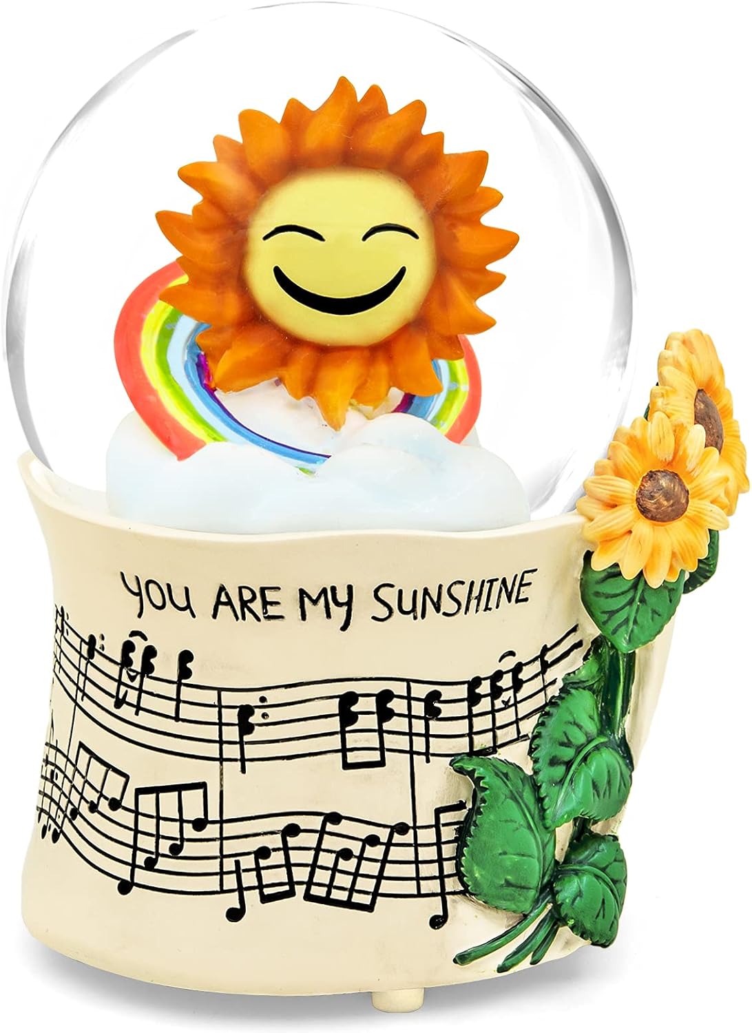 Sunflower Music Box with Light and Snow Globe
