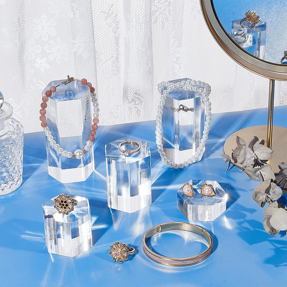 BENECREAT 5 Pcs Acrylic Display Pedestals