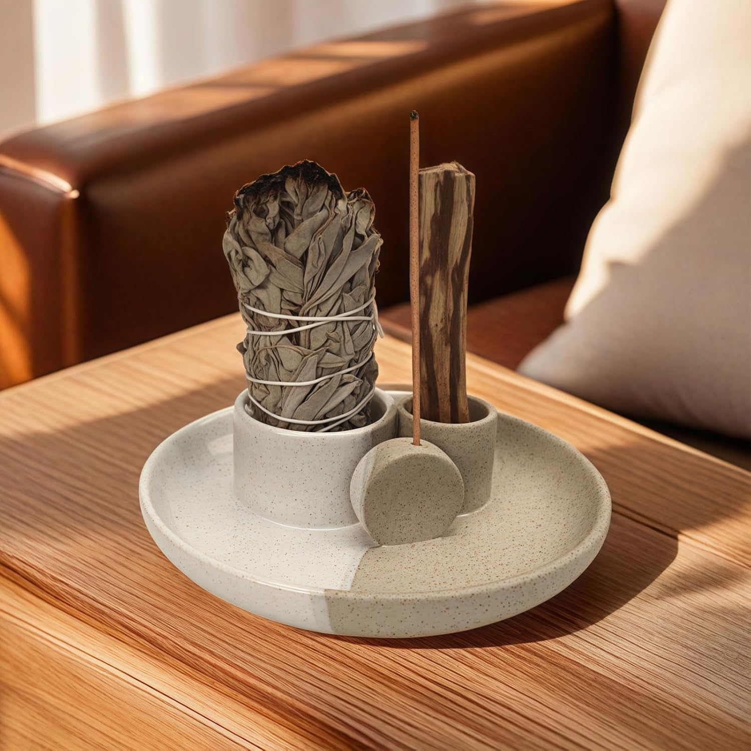 4 In 1 Incense Holder Ceramic for Yoga and Meditation
