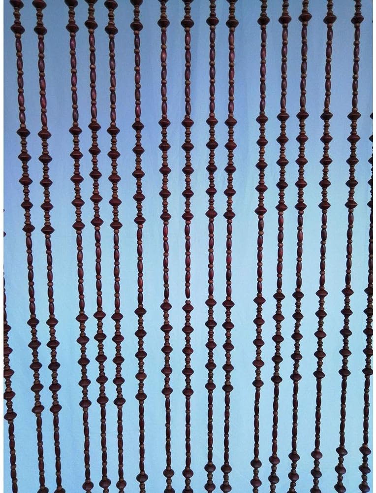 OKUOKA Red Wine Wooden Beaded Door Curtain