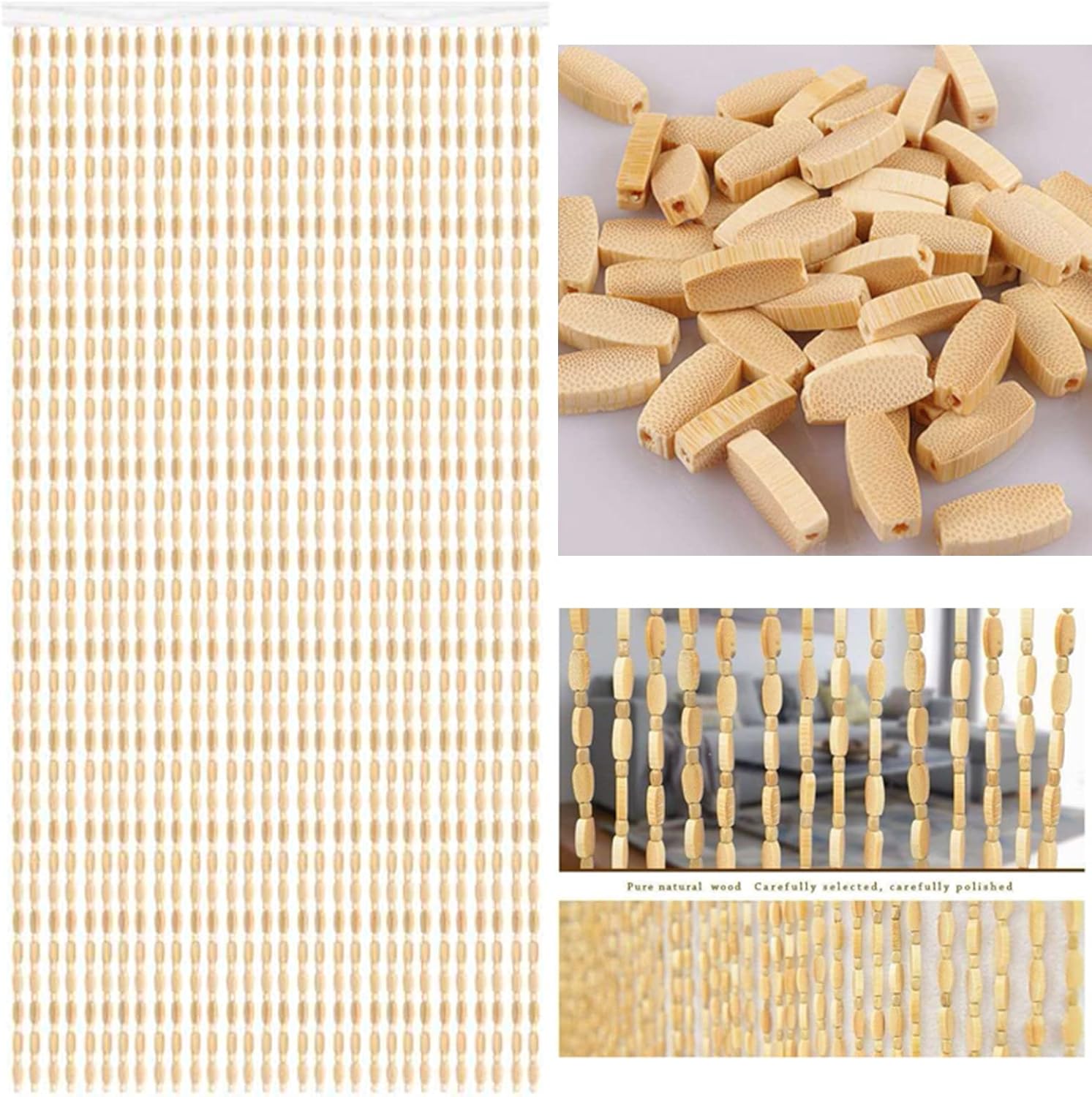 Bamboo Beaded Door Curtain for Privacy and Style