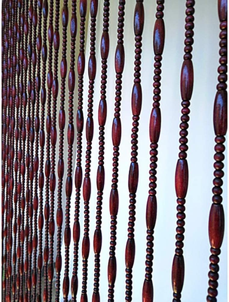 FCHMY Beaded Curtain Wooden Door Divider Panel