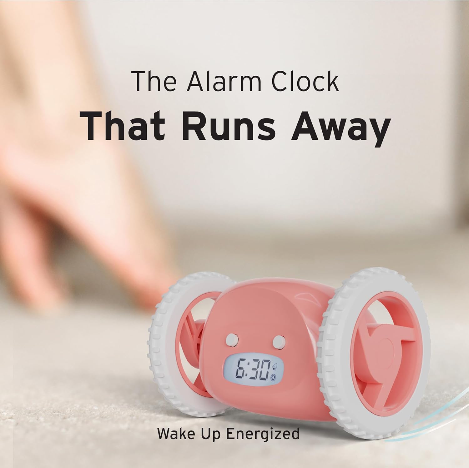 Extra Super Loud Alarm Clock with Rolling Wheels