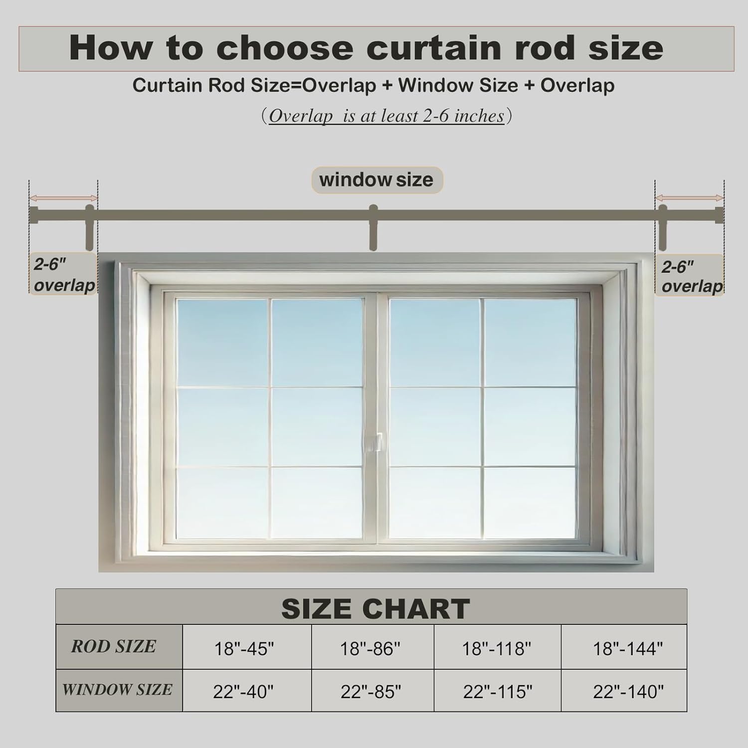 Adjustable Curtain Rods 18 to 45 Inches 1 Inch Diameter Metal