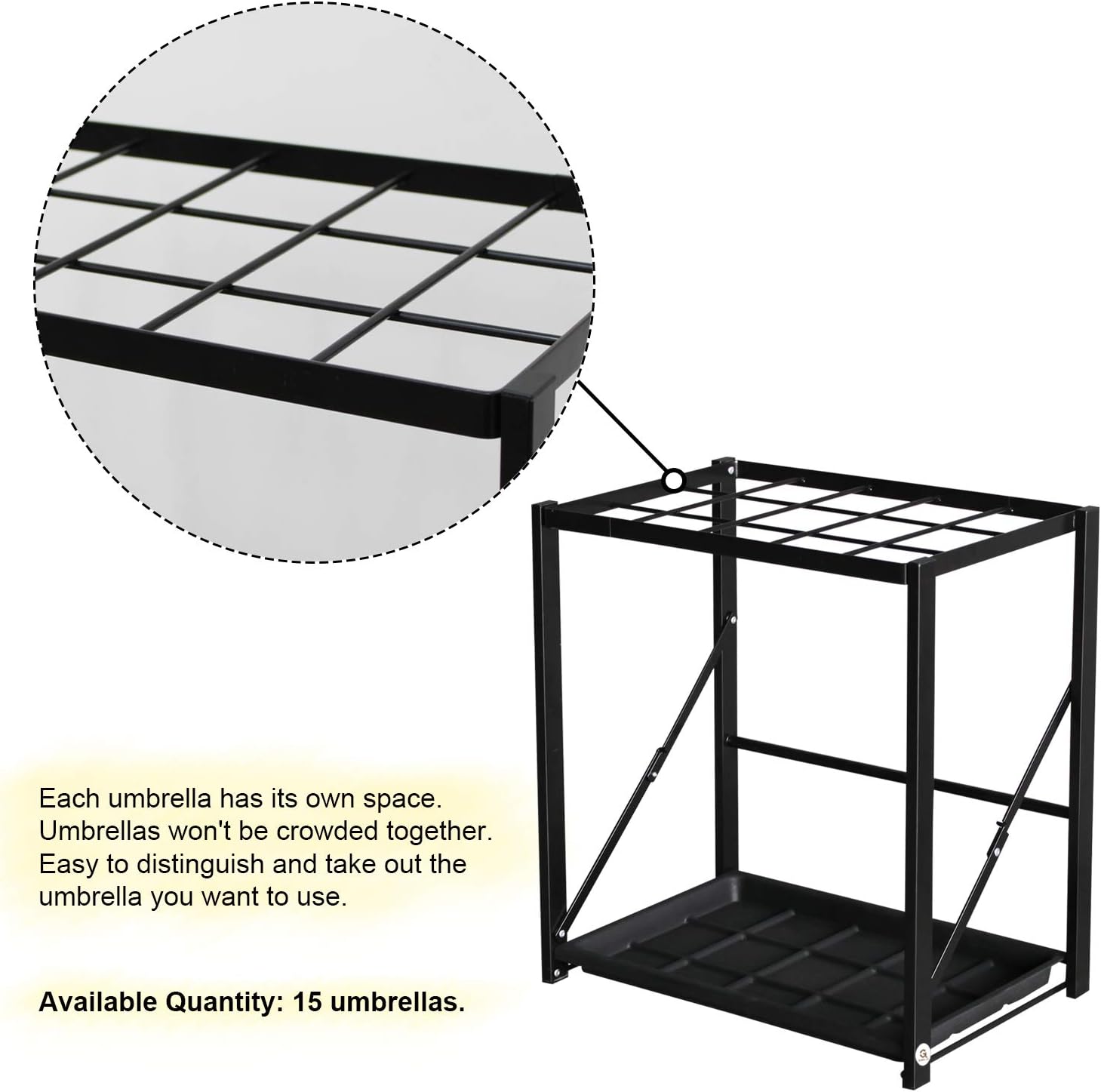 Folding Umbrella Stand with Removable Drip Tray