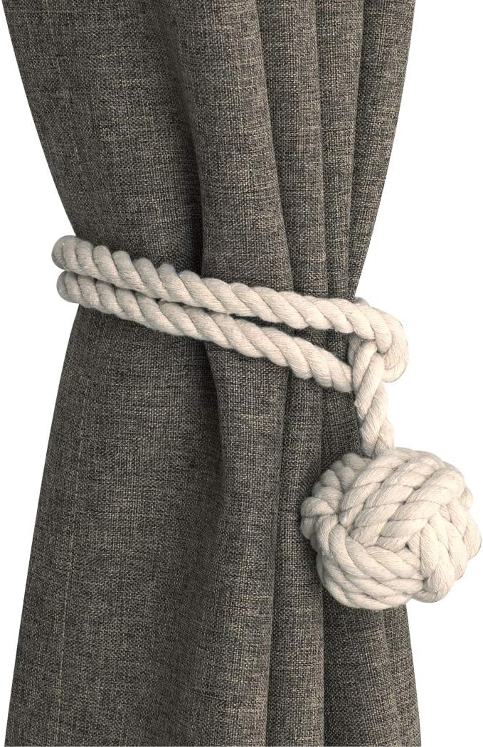 Home Queen Curtain Tiebacks Nautical Style 2 Pairs Beige