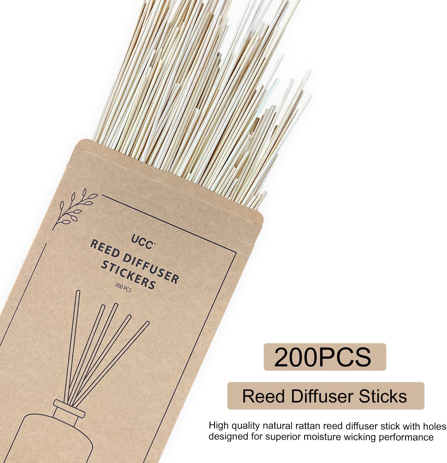 UCC 200PCS Reed Diffuser Sticks 10 Inch Natural