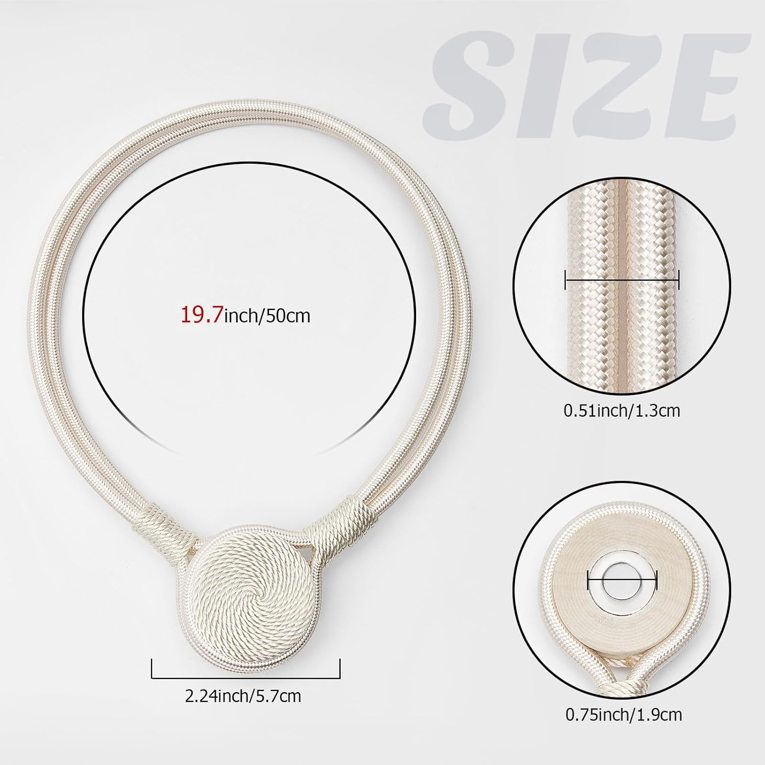 NICEEC 4 Pack Magnetic Curtain Tiebacks with Unique Medal Shape