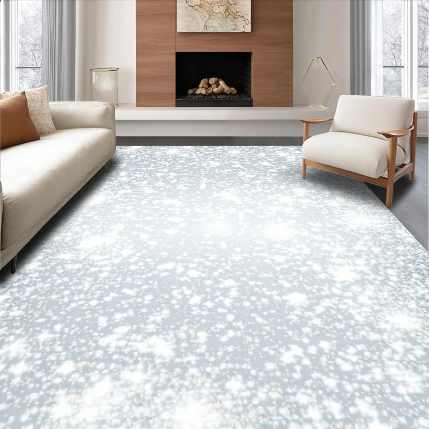 Ultra Soft 8x10 Area Rug Shimmering White