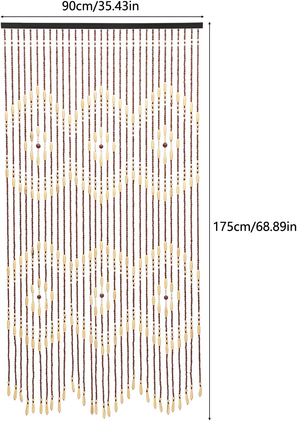 3543 x 689 Inch Wall Hanging Curtains with Wooden Beads