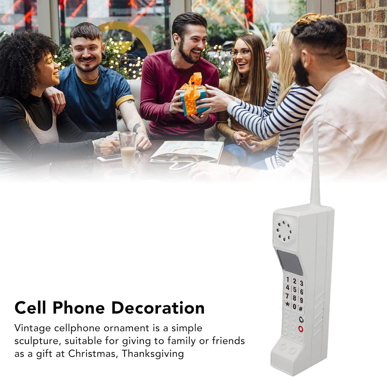 Diydeg Retro Brick Cell Phone Ornament White