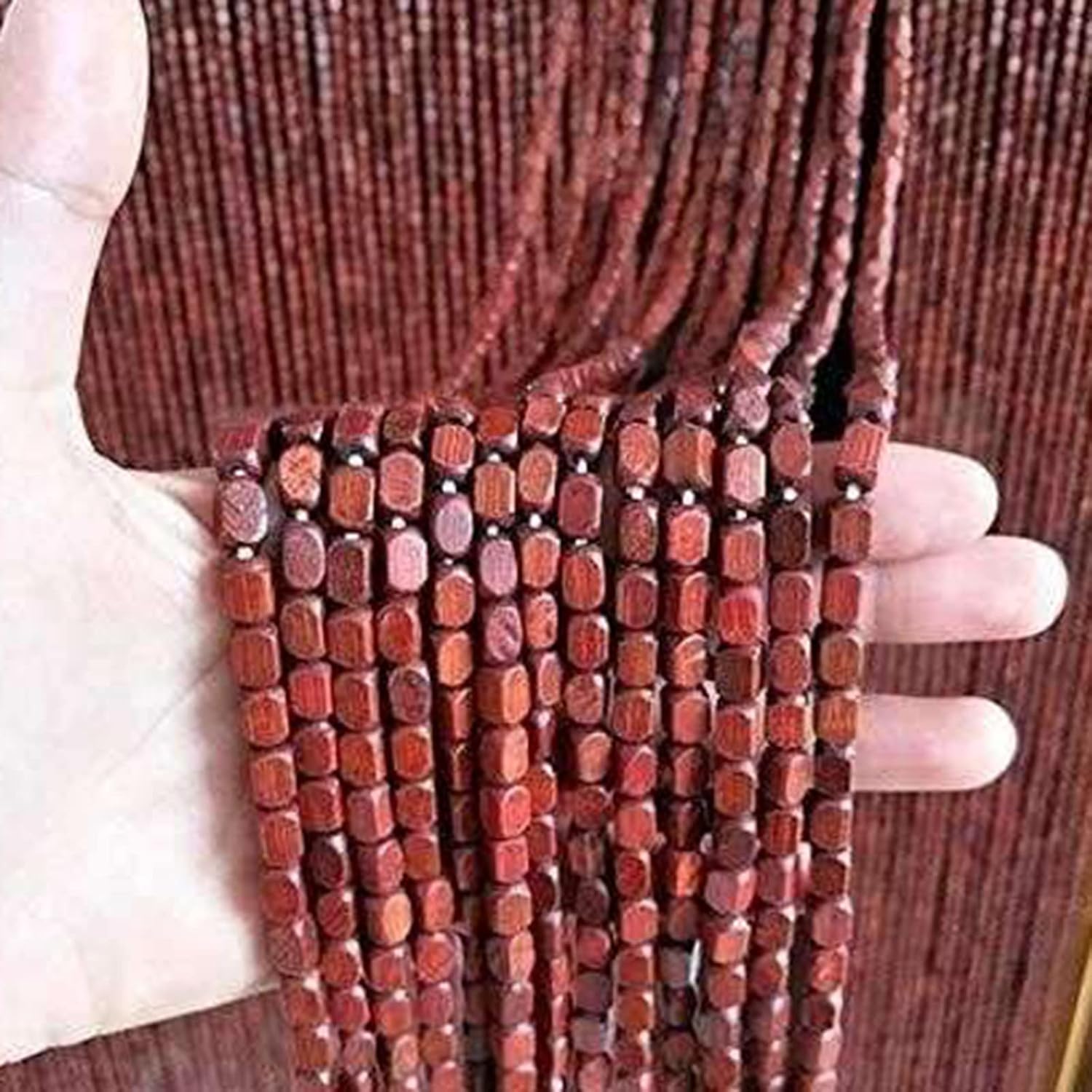 Natural Bamboo Bead Curtain for Doorways and Privacy