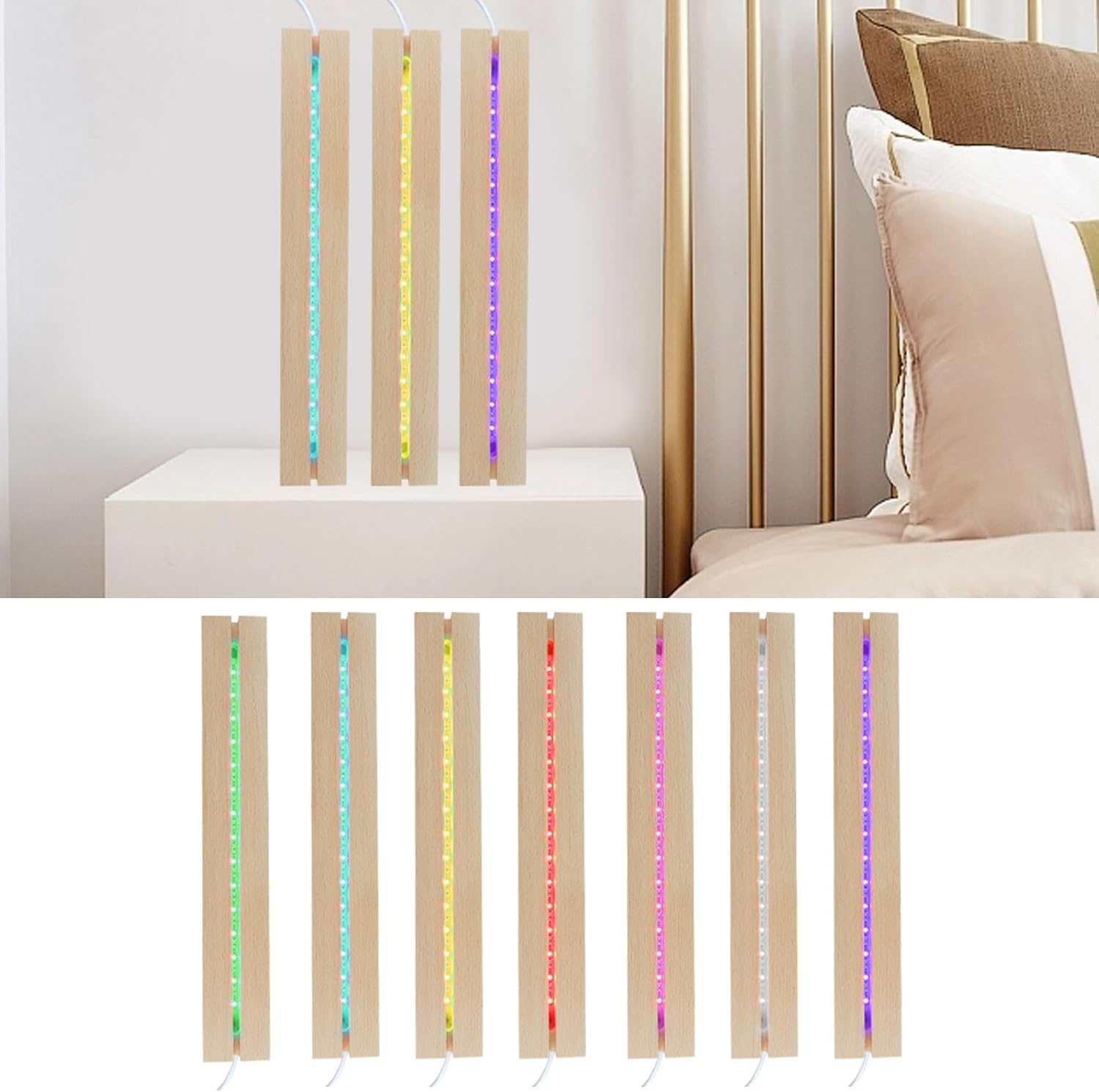2pcs 1181 Inch Wooden LED Light Display Pedestal