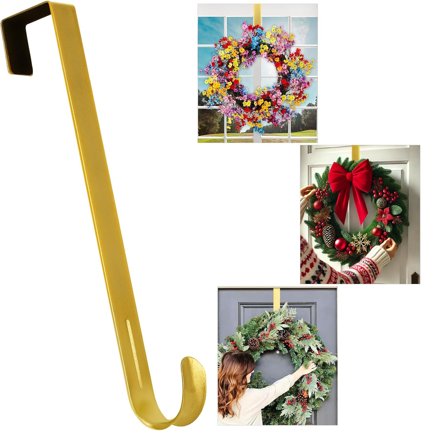 12 Inch Metal Wreath Hanger for Front Door