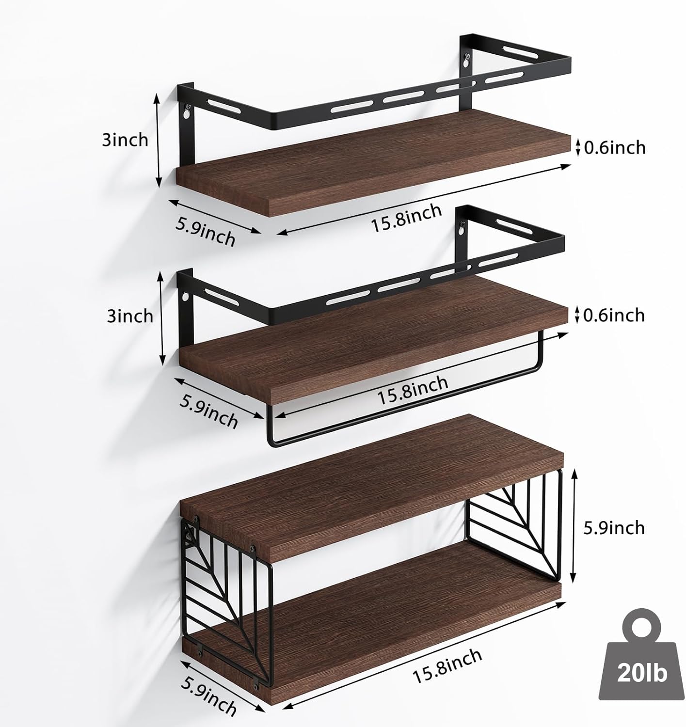 Fixwal 31 Tier Floating Wall Shelf Over Toilet