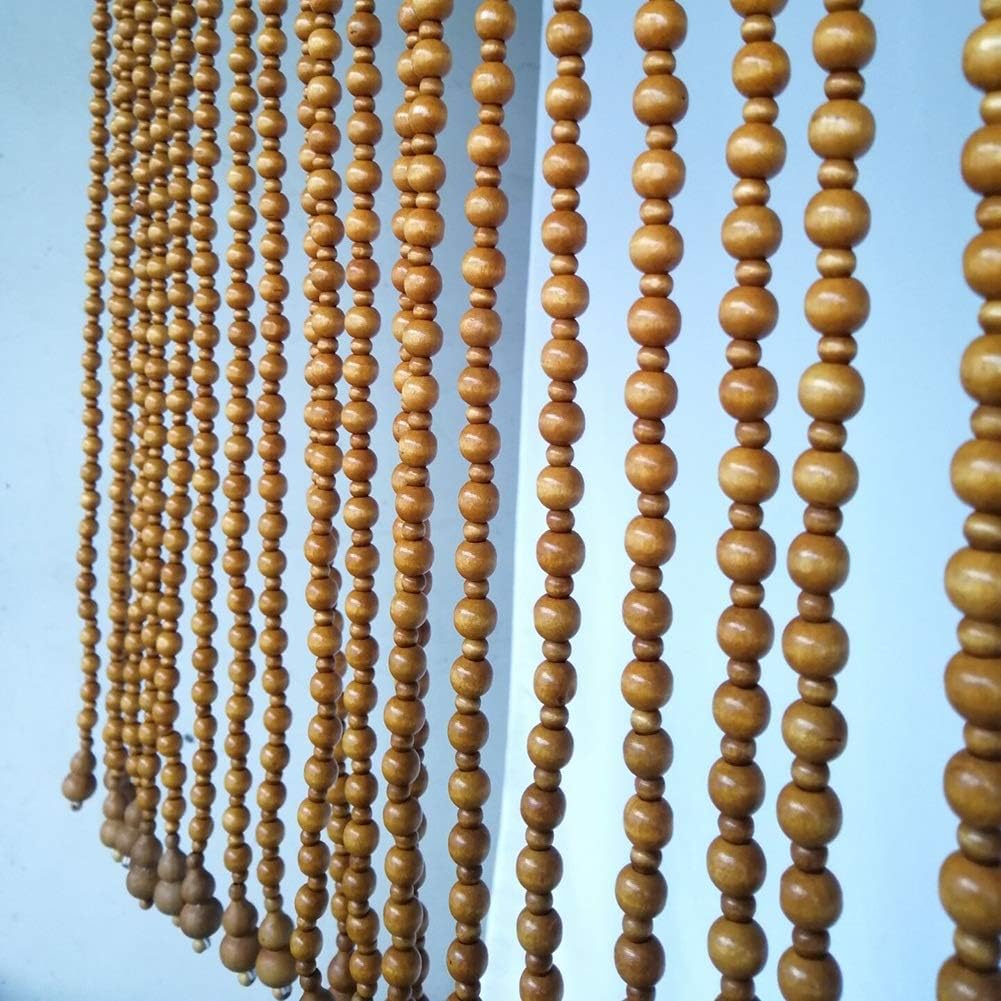 Beaded Curtain Wooden Doorway Divider Decor
