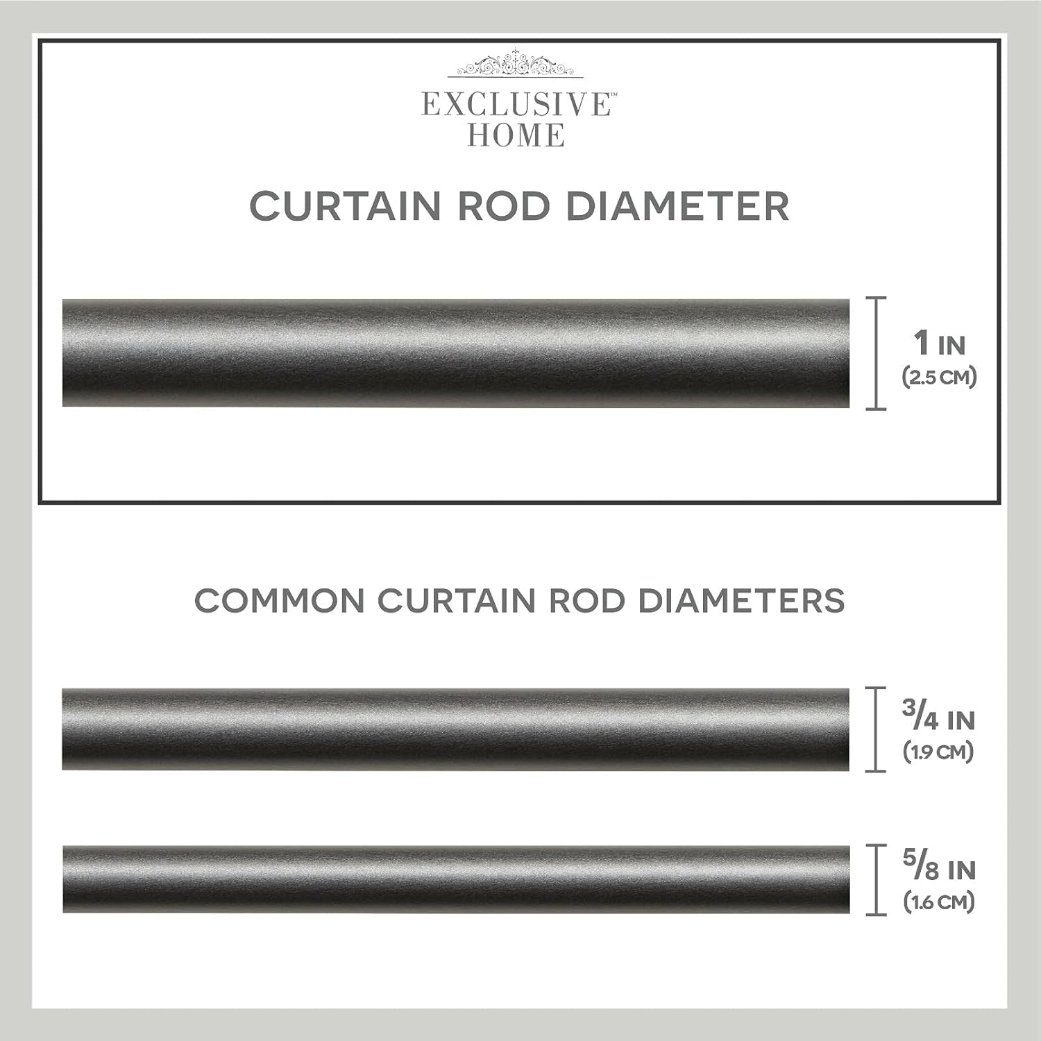 Exclusive Home Vine 1 Inch Curtain Rod with Finials Set