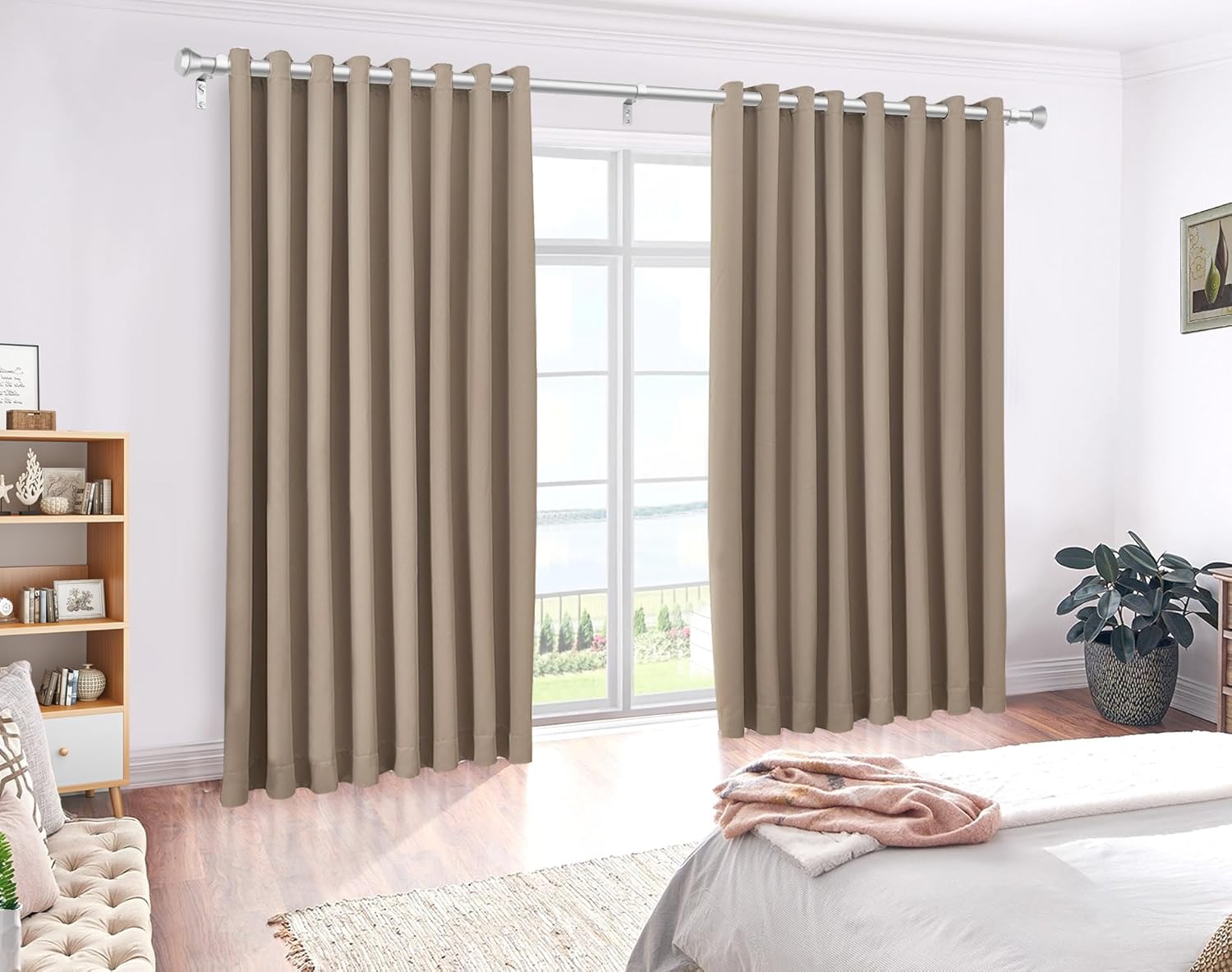 Heavy Duty Curtain Rod 66-120 Inch Silver