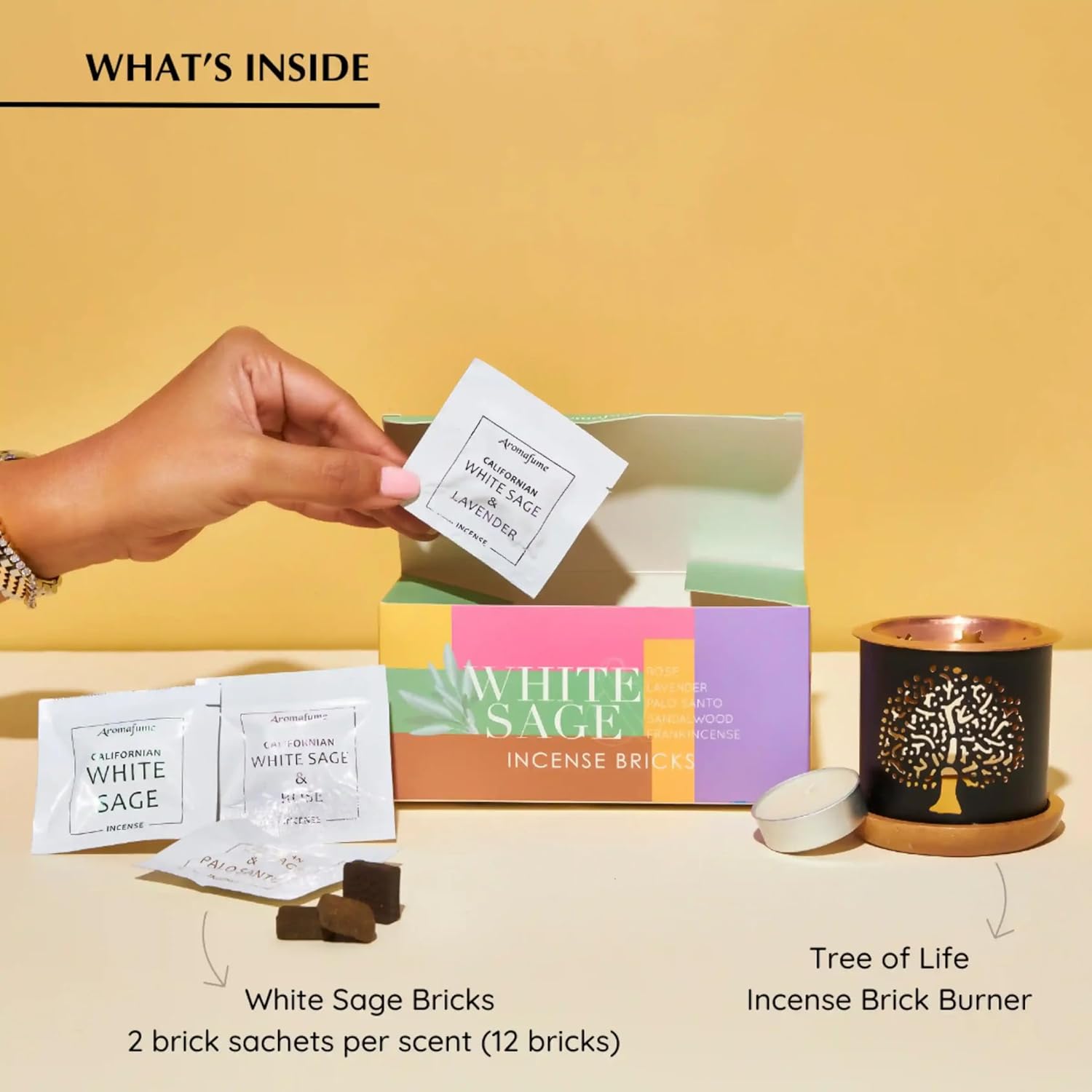 Aromafume White Sage Incense Brick Gift Set
