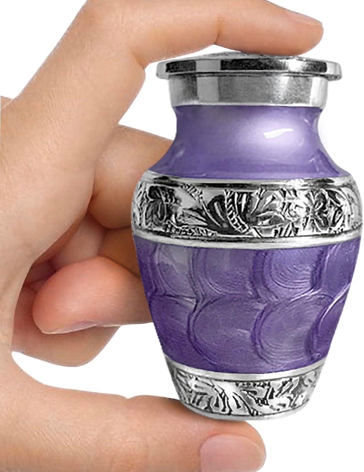 Small Purple Urn for Human Ashes Keepsake Decorative Urn