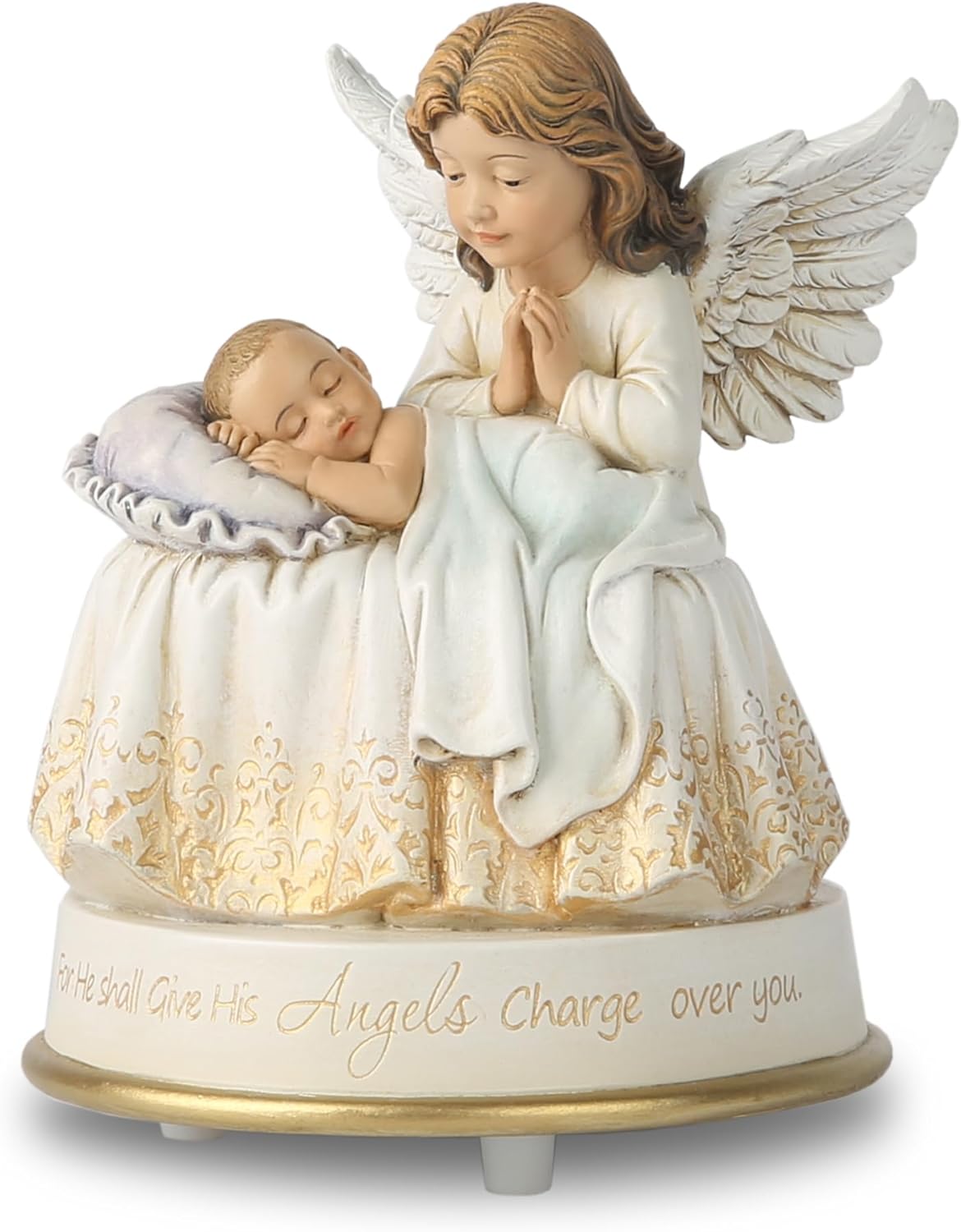 Guardian Angel Music Box Figurine - 53 Inch Musical Angel Decoration