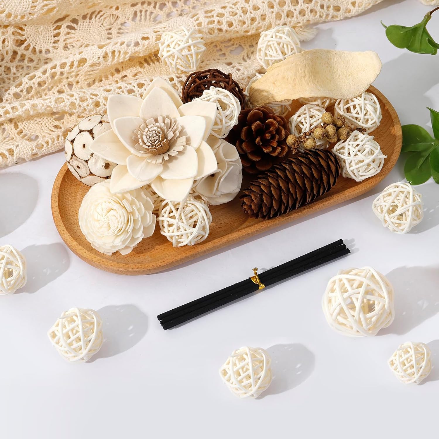 2 Boxes White Potpourri Bowl Filler for Home Decoration