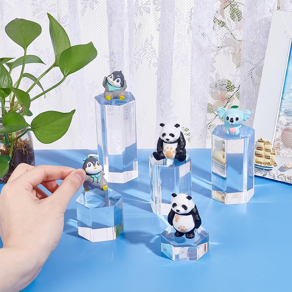BENECREAT 5 Pcs Acrylic Display Pedestals