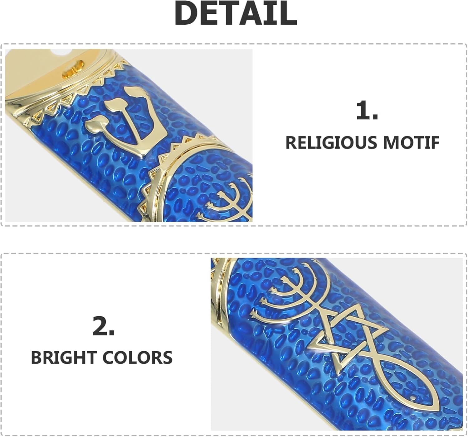 Classic Metal Mezuzah with Scroll Door Decoration