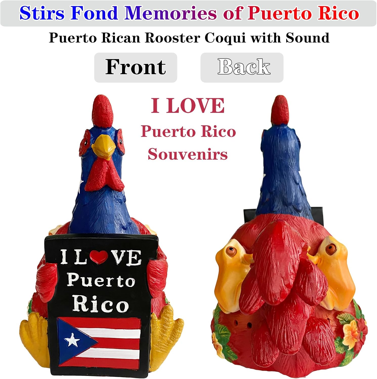 Puerto Rico Coqui Music Box Figurine Boricua Decor