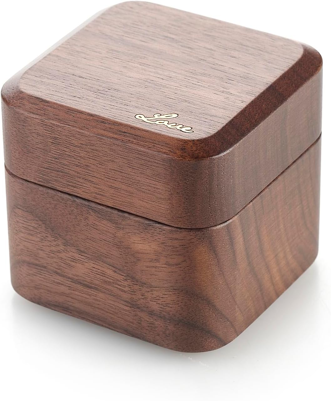 Walnut Wood Music Box Proposal Ring with You Are My Sunshine Tune
