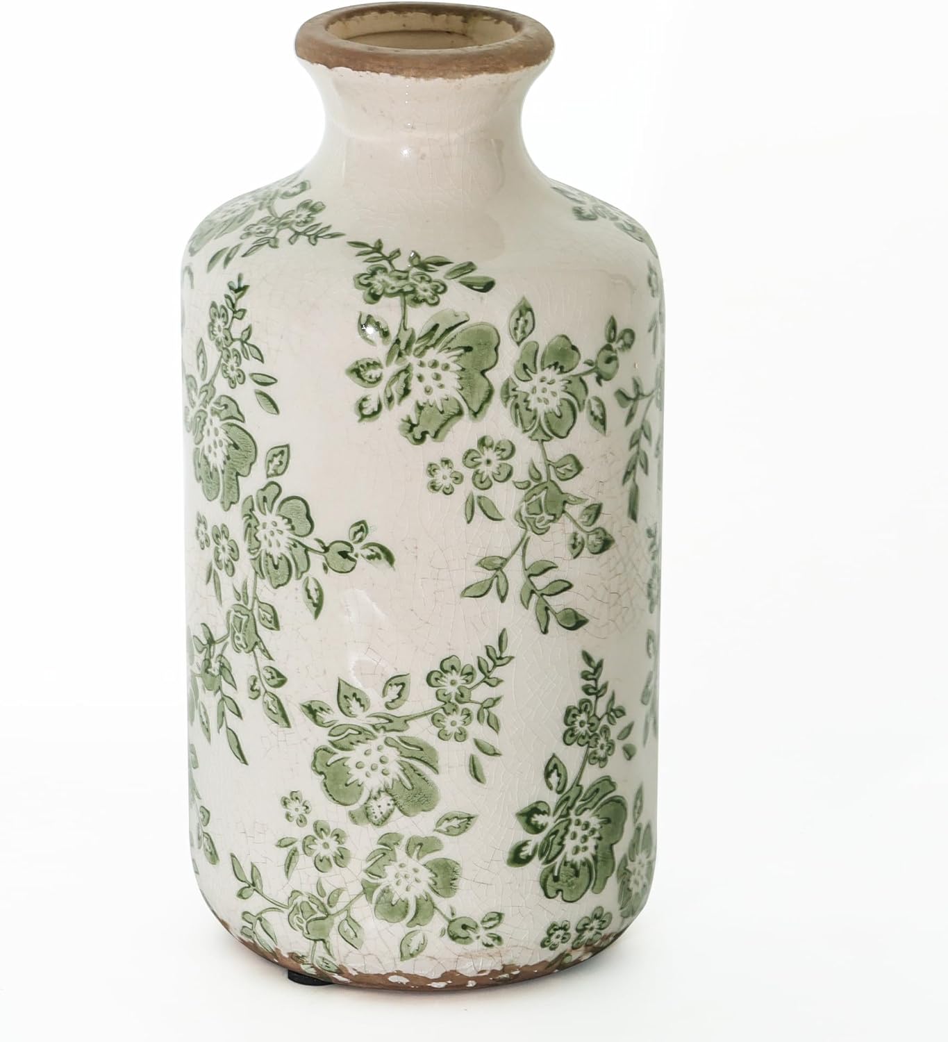 Ronasip 8 Inch Retro Crackle Glaze Ceramic Vase