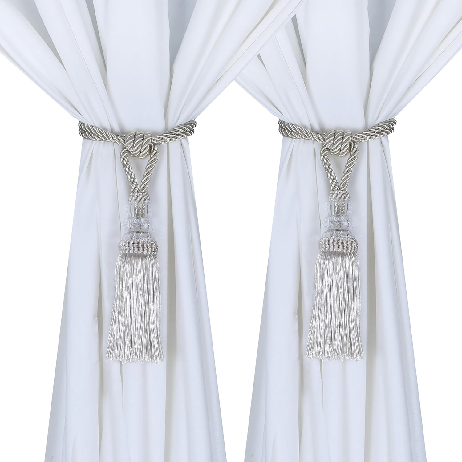 BEL AVENIR 2 Pack Crystal Curtain Holdbacks