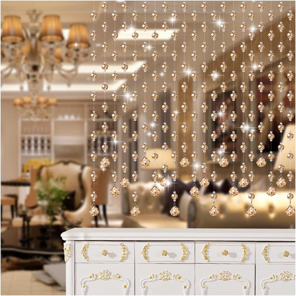 ZHOUXIAO Crystals Beaded Tassel Panel Curtains for Doorways