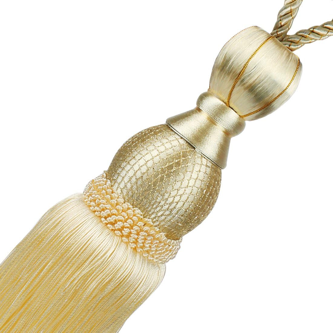 Andux Beige Curtain Tieback with Tassel