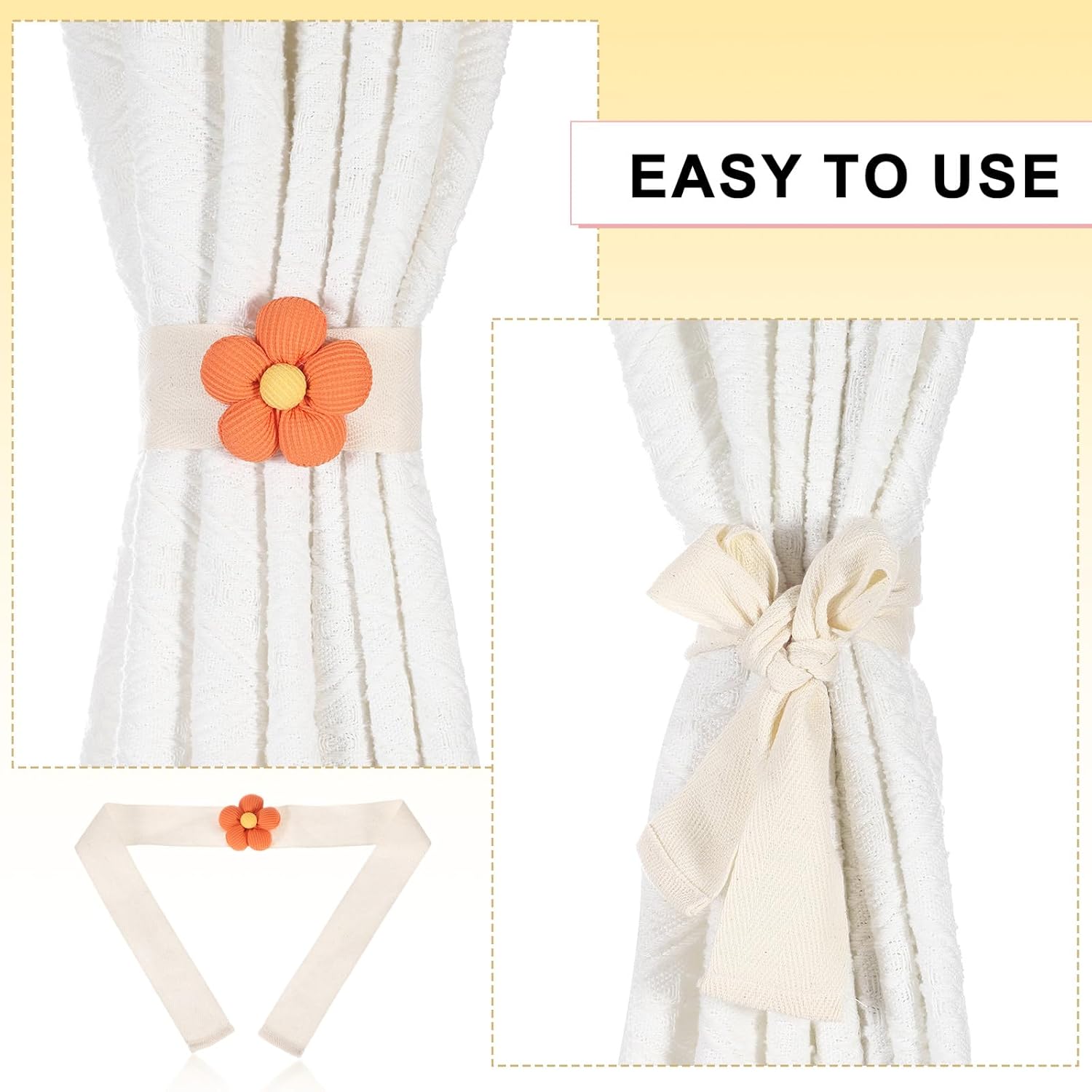 Uxcell Flower Curtain Tiebacks 2 Pack Bohemian Style