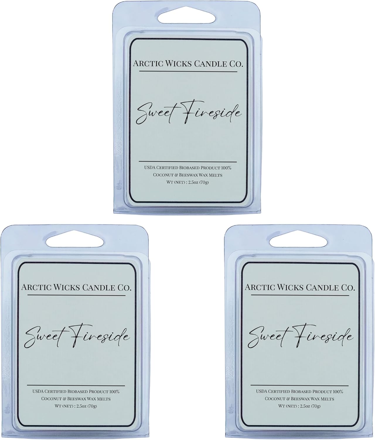 Sweet Fireside Wax Melts Pack of 3 Arctic Wicks