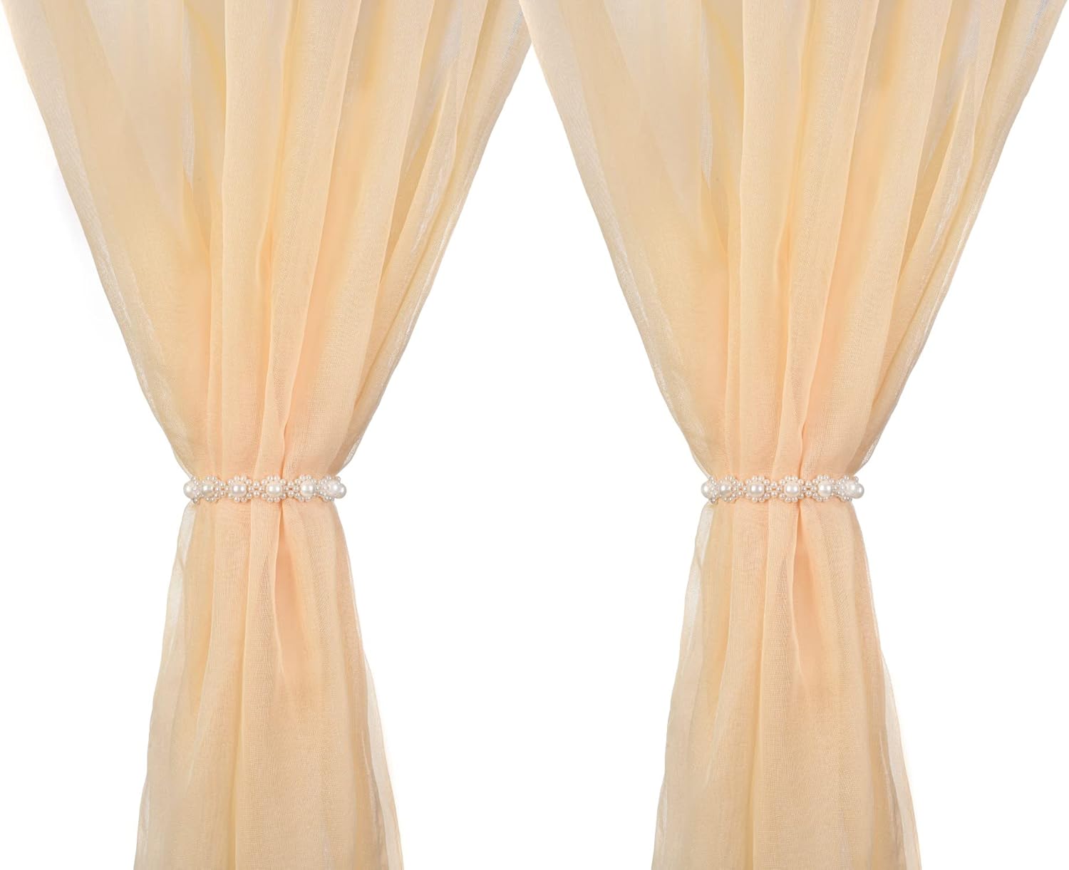 SUQ I OME Pearl Beaded Magnetic Curtain Holdbacks