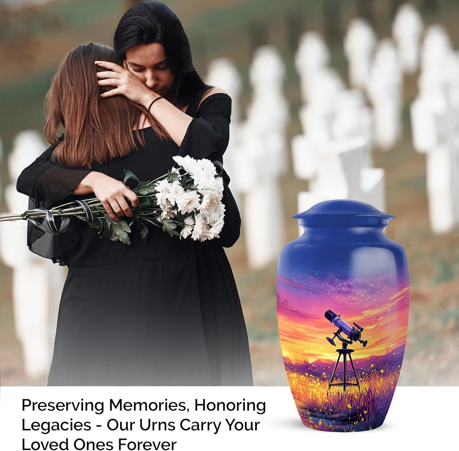 Telescope Cremation Urn for Ashes 6 Inch Medium