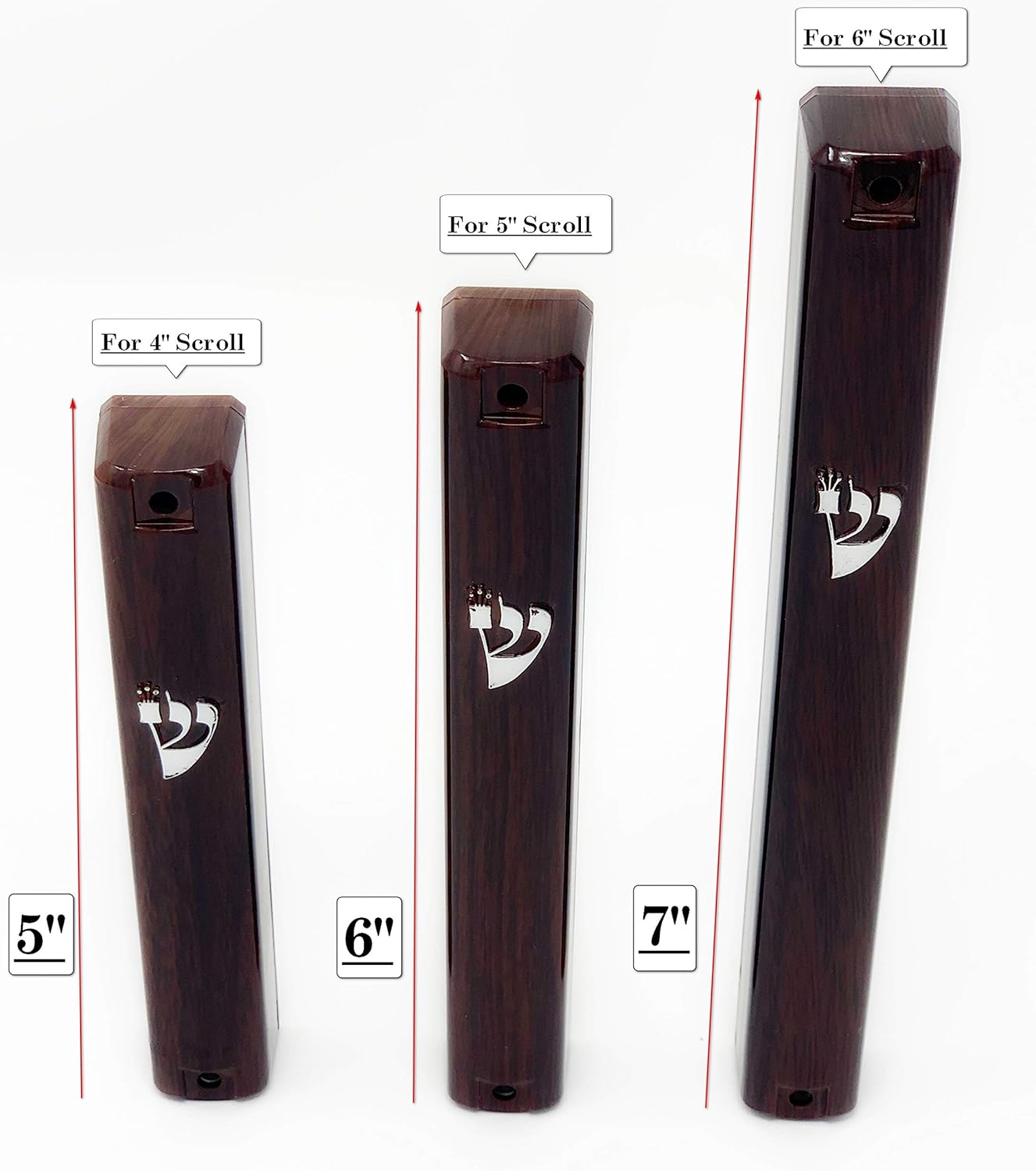 My Daily Styles Mezuzah Case Waterproof Door Blessing Holder Brown Wood Pattern