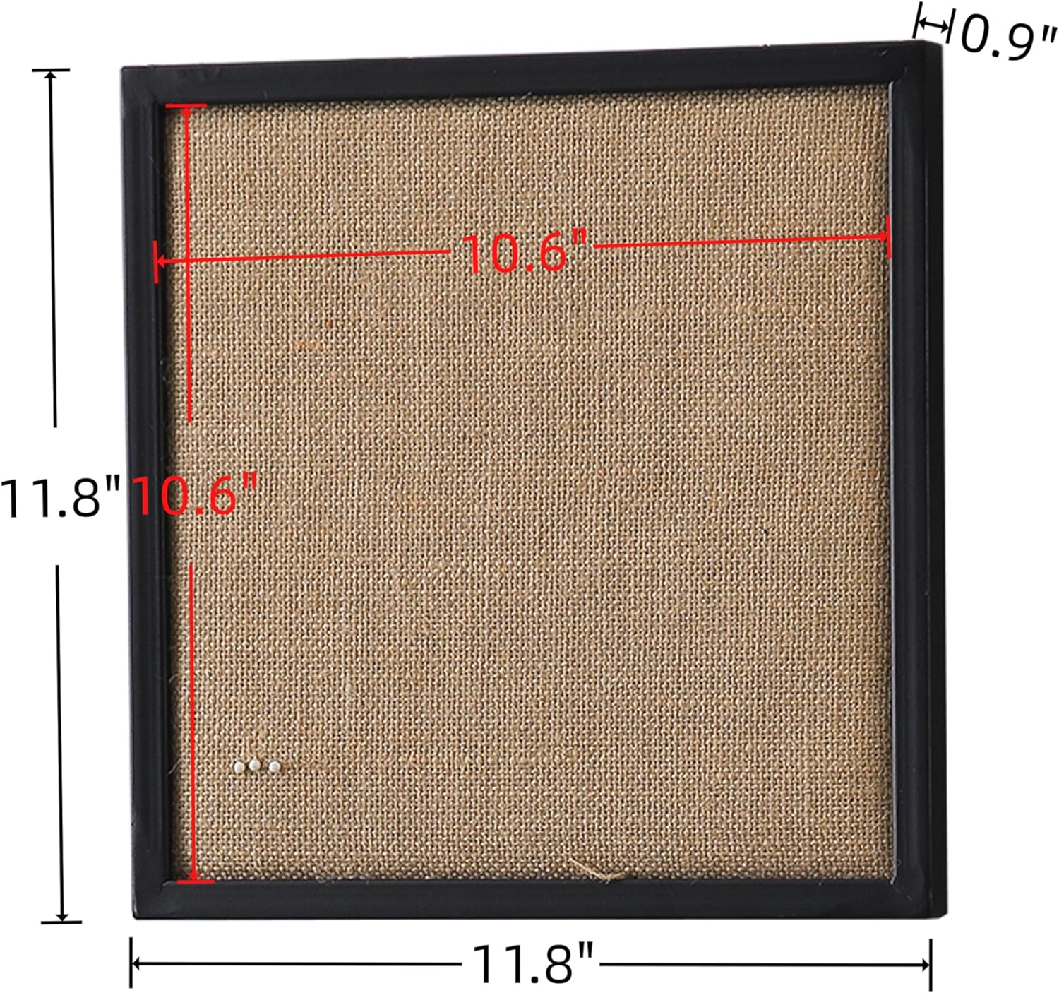 SOFE Burlap Bulletin Board Set of 2 - 12x12 Black Wall Organizer
