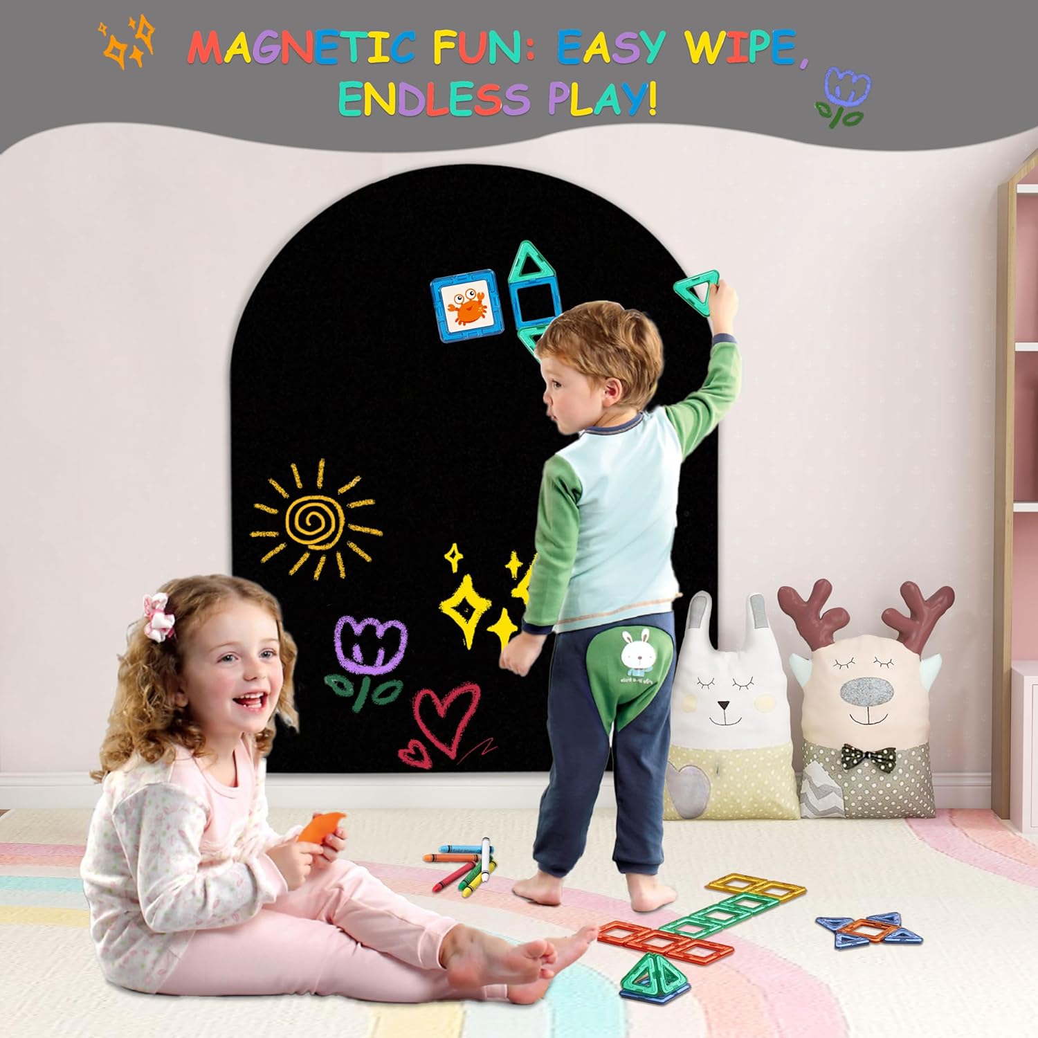 YINGXUN Magnetic Wall Decal Arch Chalkboard 40x32 Black